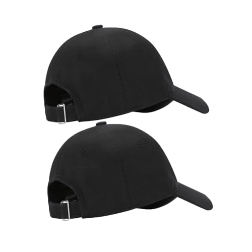 Men's Classic Adjustable Cotton Dad Baseball Cap 2 Pack Small Large Black