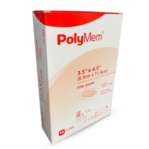 PolyMem Cloth Wound Dressings - Adhesive 4 x 5 Inches, Box of 15