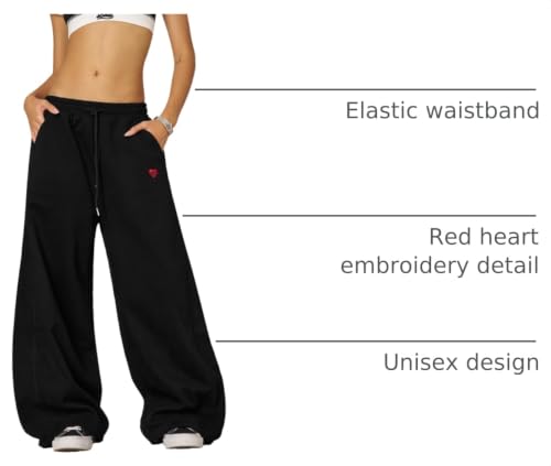 Aelfric Eden Medium Black Super Baggy Y2K Wide Leg Sweatpants – Unisex Casual Joggers