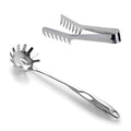 HornTide Stainless Steel Pasta Tongs Set with Spaghetti Claw - Pasta Tong Spoon Variation