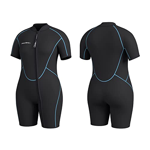 Seaskin Plus Size Shorty Wetsuit for Men & Women 3mm Neoprene Water Sports Gear