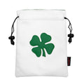Leather Golf Valuables Pouch with Drawstrings - White - Men Women
