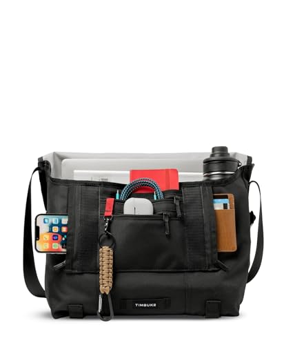 Messenger Bag for 13-17 Inch Laptop - Water-Resistant Eco Cordura, Medium Variation - Black