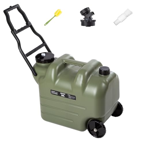 7.4 Gallon Water Jug with Wheels & Folding Handle - Leakproof Portable Water Container