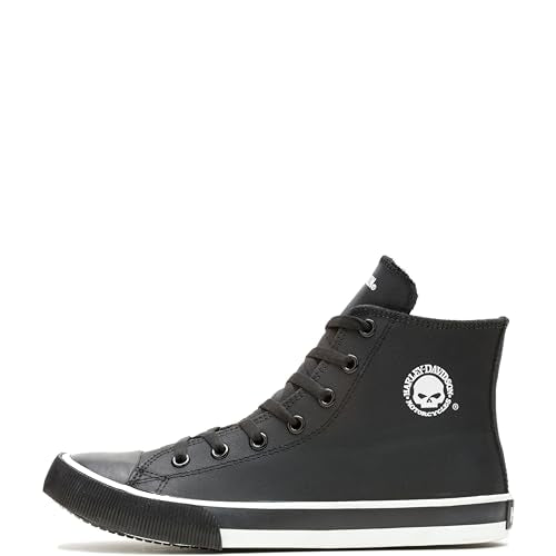 Harley-Davidson Men's Baxter Sneakers Black/White 12 Casual Leather Shoes
