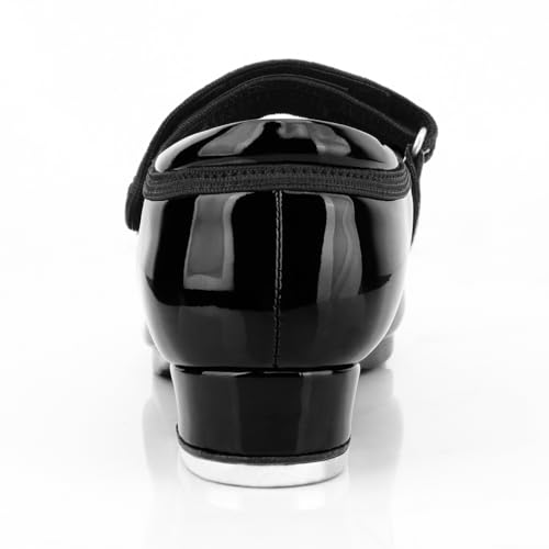 Kids Tap Shoes for Girls & Boys 2.5 Big Kid Black Velcro Dance Shoes - Keemi