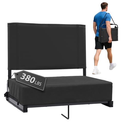 Sekey Stadium Bleacher Seat with Back Support - Black / 2