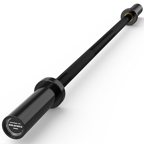 HANDBODE 4 ft Olympic Barbell Black 500 lb Capacity - Compact Weightlifting Bar