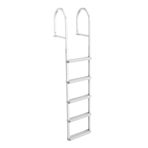Straight 5 Step Aluminum Dock Ladder for Lake, Pool & Marine Boarding