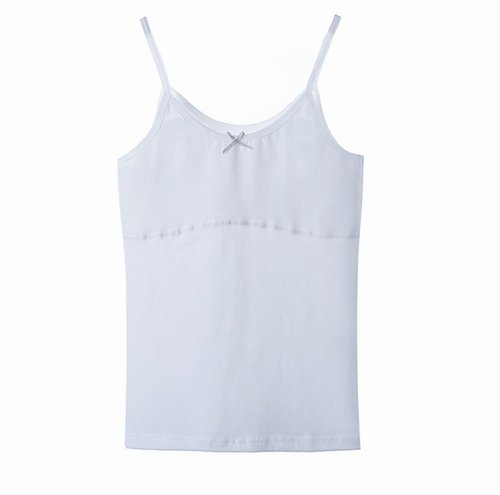 Amuhou Teen Girls Camisole, Original Cotton Lining Undershirts Training Bras (10-12 Years, White,Gray,White,Gray)