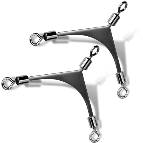 FishTrip 3-Way Fishing Swivels Set - 15 Pieces, Stainless Steel Tackle