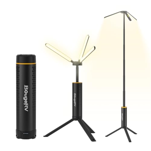 Rechargeable Camping Lantern with 15600mAh Battery & Adjustable Brightness - Black