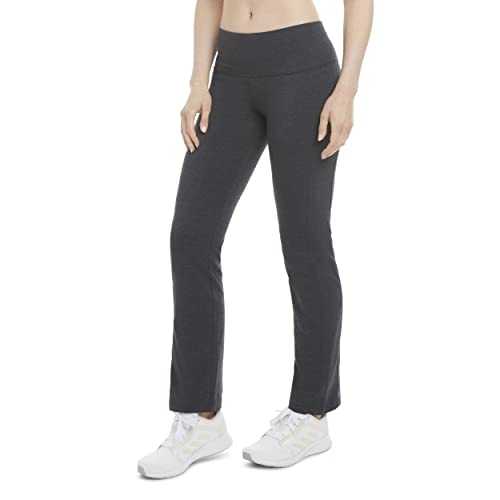 Women's Cotton Stretch Yoga Pants Large Charcoal Heather - Energy Zone