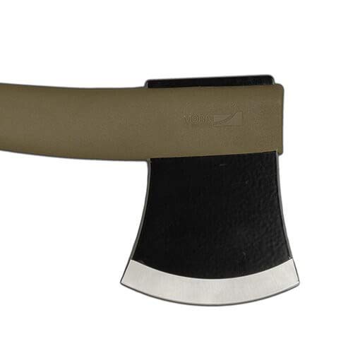 Green Camping Axe with Boron Steel Blade, Lightweight Handle & Leather Sheath