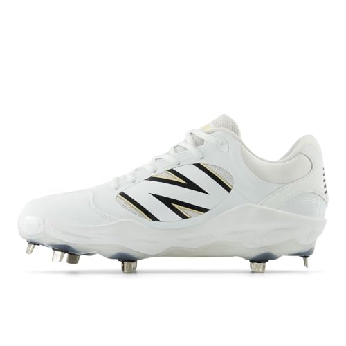 New Balance Men's Fresh Foam X 3000 V7 Baseball Cleats - White/Black, Size 7.5