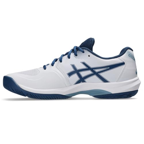 ASICS Men's Game FlyteFoam Pickleball Shoes White/Twilight Blue - Lightweight Supportive Court Footwear