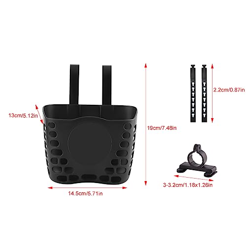 Kids Bike Basket Front Handlebar Storage for Boys Black - Easy Install