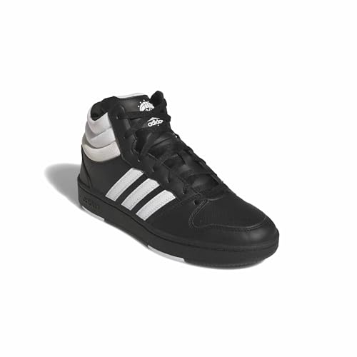 adidas Men’s Hoops Mid Classic Sneakers Shoes - Black, 11 Men / 12 Women, Black/White/Orbit Grey