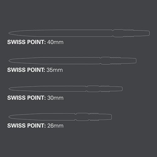 Swiss Point Dart Tips Set - 3 Pack for Target Darts, 40mm Silver