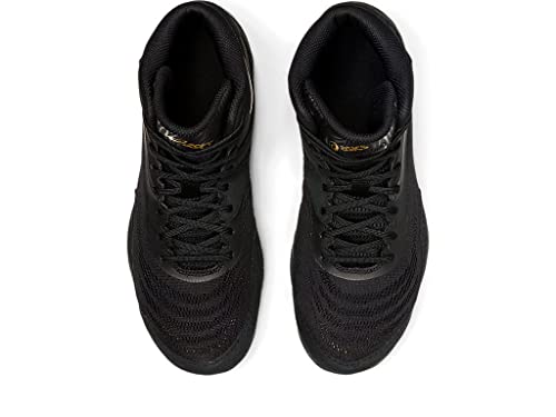 ASICS Men's Split Elite Wrestling Shoes - Black & Pure Gold, Size 8