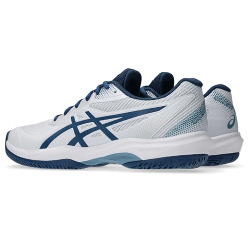 ASICS Men's Game FlyteFoam Pickleball Shoes White/Twilight Blue - Lightweight Supportive Court Footwear