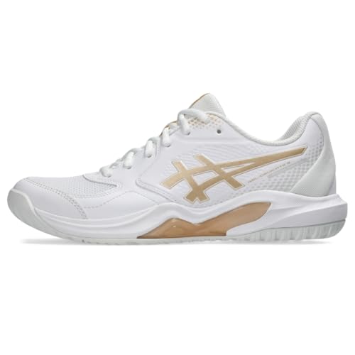 ASICS Women's Gel-Dedicate 9 Pickleball Tennis Shoes White/Champagne 8.5
