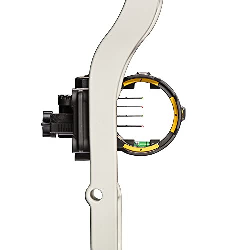 Left-Hand Trophy Ridge React H4 Bow Sight - 4 Pin, Tool-Free Windage & Elevation Adjustment, 2nd Axis Leveling, Adjustable Light