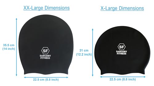 X-Large Swim Cap for Dreadlocks & Braids - Black | Thick Hair Protection