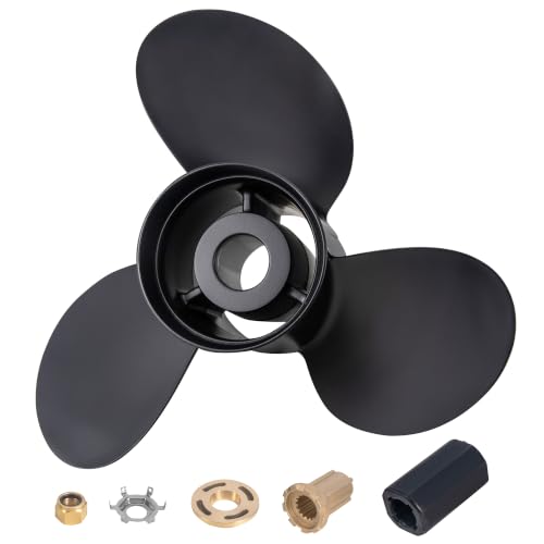 Qiclear 14.5x19 Aluminum Outboard Propeller for Mercury Engines 135-300HP, RH, Hub Kit Included