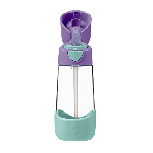 Kids Water Bottle with Straw - 15 oz Lilac Pop, Tritan Toddler Sippy Bottle