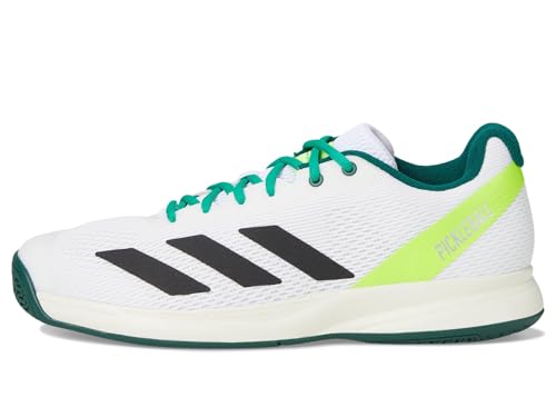 Adidas Men's Courtflash Pickleball Shoes White/Black/Collegiate Green - Lightweight, Durable Court Sport Footwear