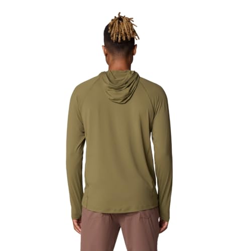 Men's Crater Lake Hoody - Large Combat Green, UPF 50+ Sun Protection for Hiking & Camping