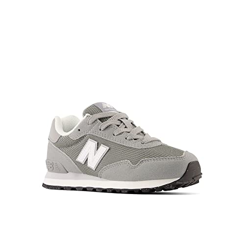 Kids' 515 V1 Sneakers with Hook and Loop Closure - Slate Grey/White, 12 Little Kid
