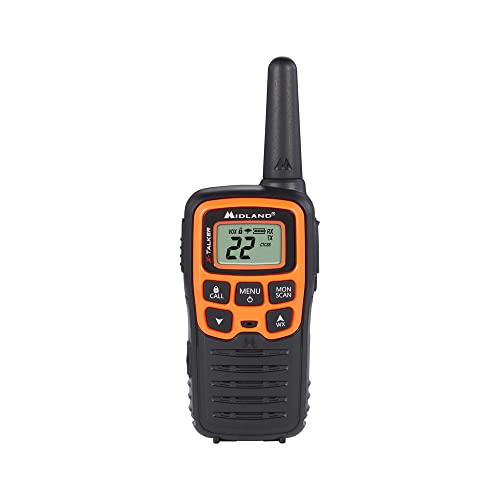Midland T51X3VP3 Walkie Talkie 3-Pack - Black and Orange, 28-Mile Range, NOAA Weather