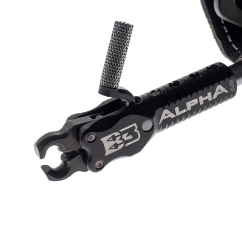 B3 Archery Alpha Double-Caliper Wrist Strap Release with Adjustable Trigger & Swivel Stem - Black
