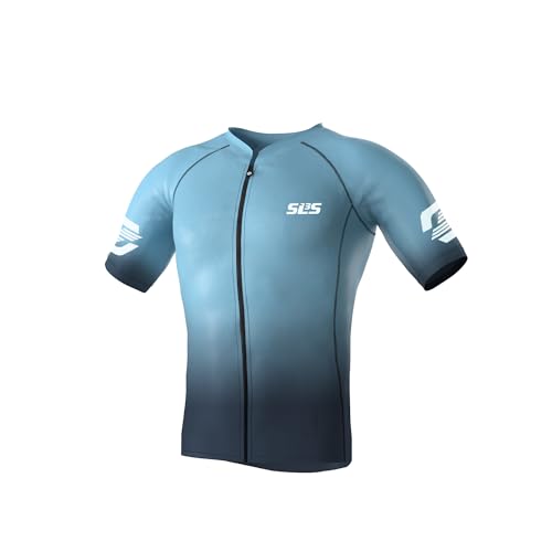 Men's Lightweight Cycling Jersey Short Sleeve - Elite Bike Shirt with Pockets & UV Protection - Ocean Deep XL
