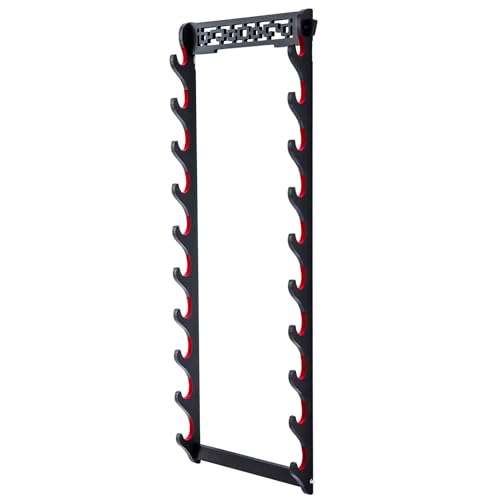 10-Tier Samurai Sword Wall Mount Holder Velvet Padded Display Rack