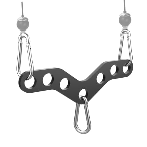 8in Cable Adapter for Lat Pull Down Bar with Carabiner - Heavy Duty Steel