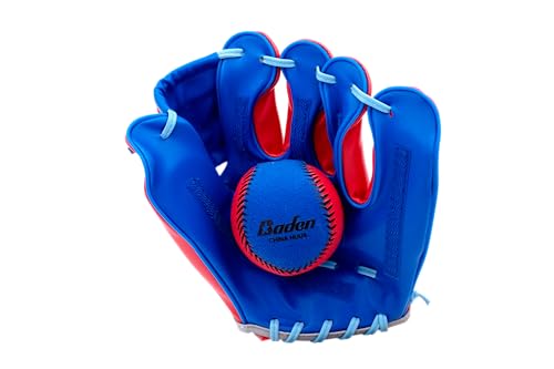 Baden Sure Catch Youth Baseball Mitt and Ball Set - Small Hands, Beginner Friendly