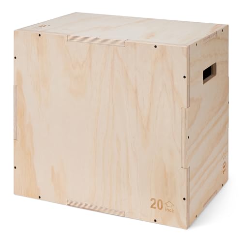 Amazon Basics 3-in-1 Wooden Plyo Box 24x20x16 Inch Home Gym Equipment