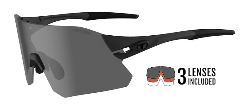 Rimless Cycling and Baseball Sunglasses - Lightweight, Shatterproof Lenses - Blackout Variation