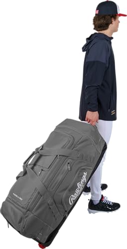 Rawlings YADI 2.0 Wheeled Catcher's Bag Graphite 37" L x 14" W x 14" H Baseball Softball Gear Bag