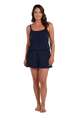 Women’s Romper One Piece Swimsuit - Indigo Plus Size 18