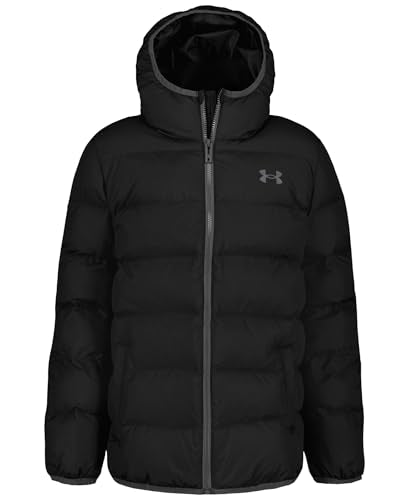 Under Armour Boys' X-Large Pronto Hooded Puffer Jacket - Black, Warm Outerwear