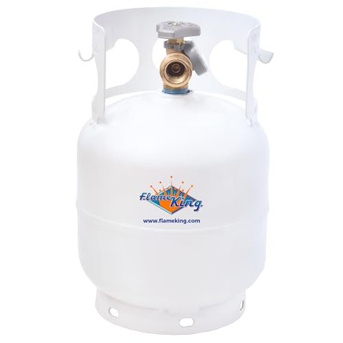 Flame King 5LB (1.25-Gallon) Propane Tank with Built-in Gauge - Empty, Overfill Prevention