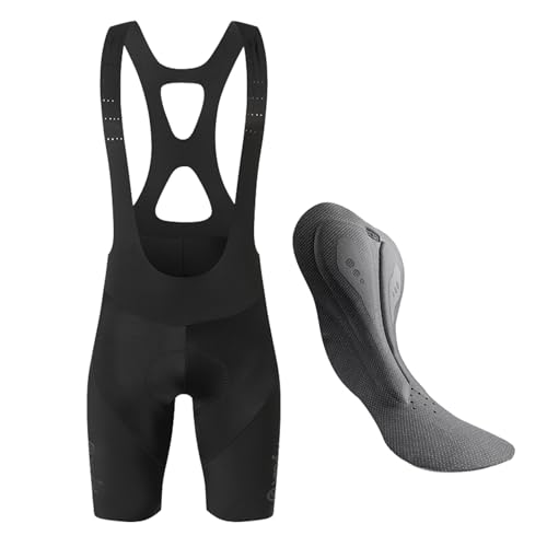 Men's Cycling Bib Shorts - Elastic Interface Padded Biking Shorts, Breathable, X-Large Black