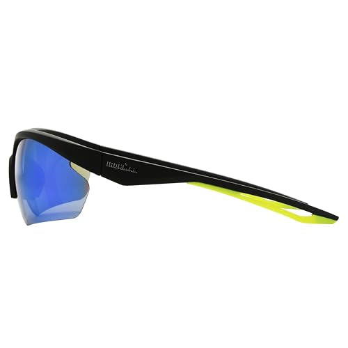 Foster Grant x Ironman Unisex Traction Blade Sunglasses, Black, 76mm