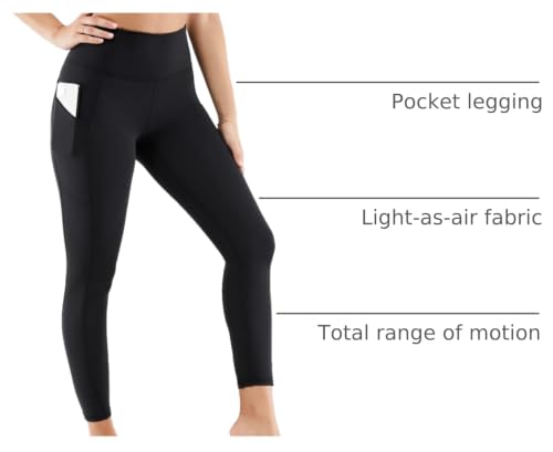 Women's High-Waisted Leggings - Oasis PureLuxe, Medium Black