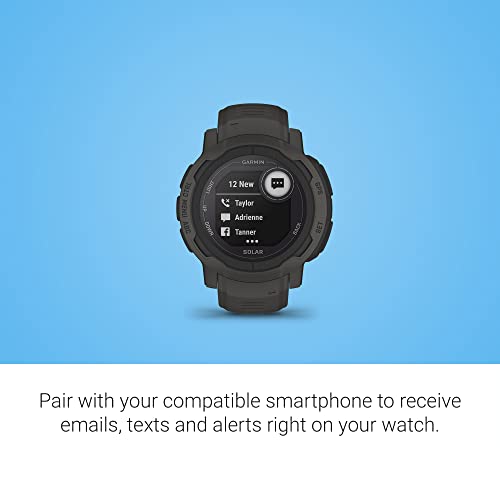 Garmin Instinct 2 Solar Outdoor Rugged GPS Watch - Graphite - 45mm, Solar Charging, Multi-GNSS Support, Tracback Routing