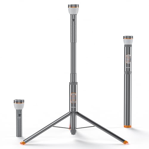 Gray Telescopic Camping Light with Remote & Magnetic Base – Waterproof 800 Lumens